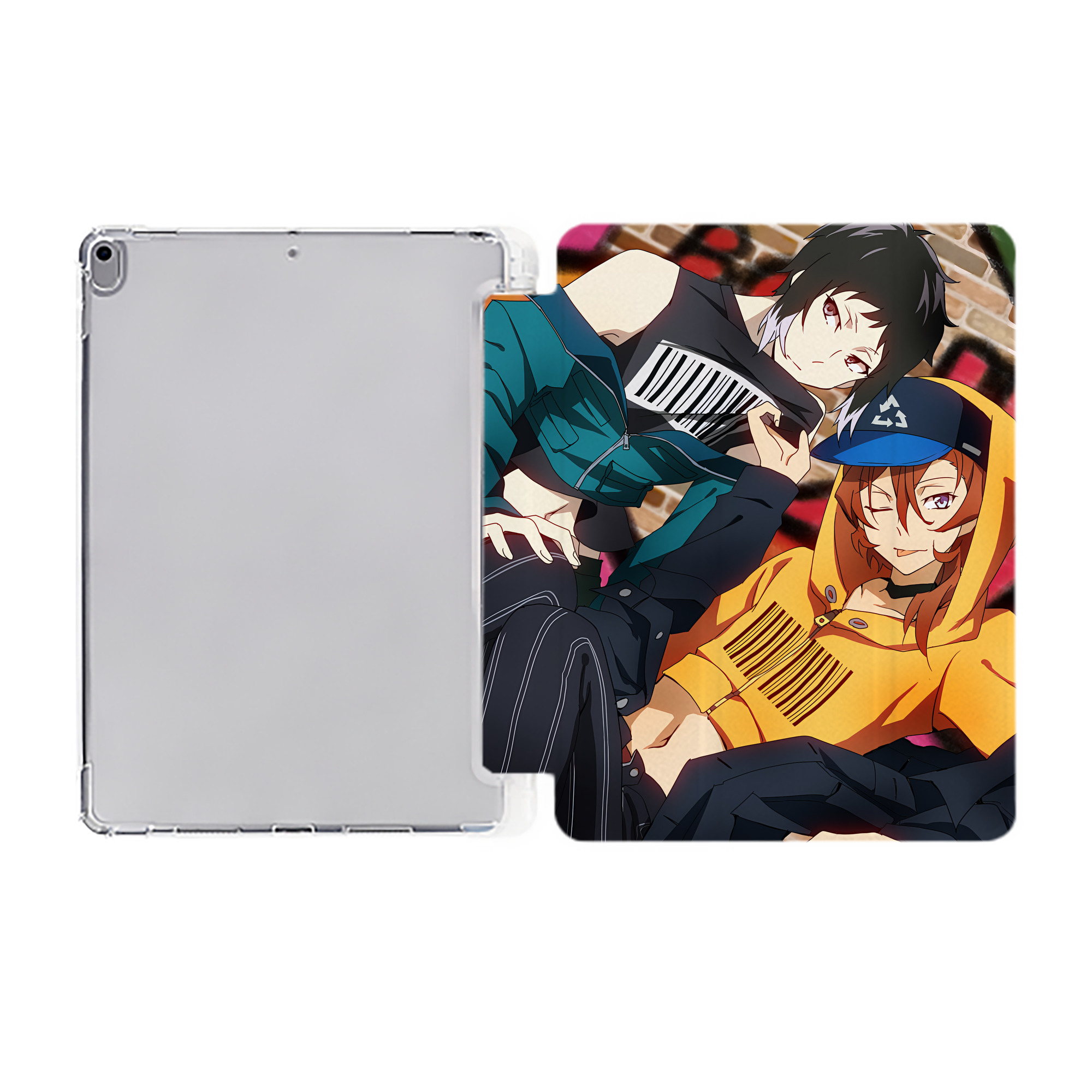 （画像用） 文豪ストレイドッグス Bungo Stray Dogs IPad ケース ペン収納付き 三つ折りスタンド PUレザー×シリコン 対応機種9.5/10.5/10.9インチ